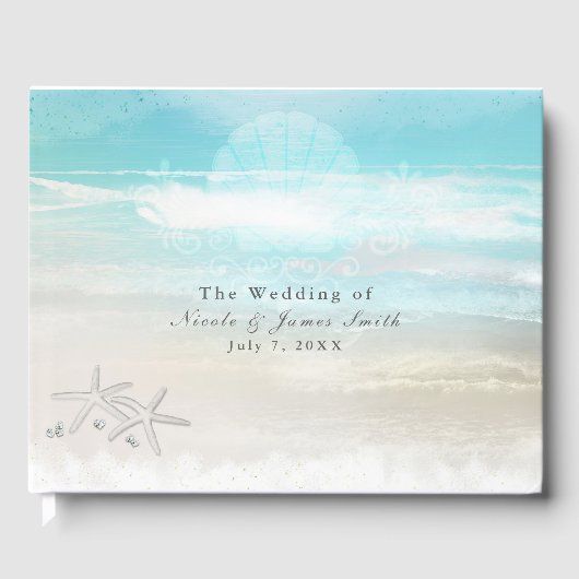 Livre D'or Plage White Starfish Mariage élégant Tropical (Recto)