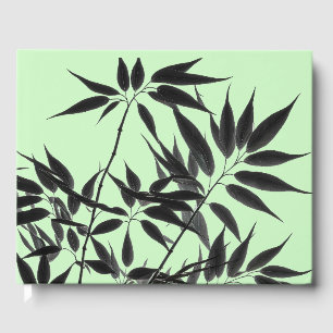 Livre D'or Plante en bambou noir et vert menthe
