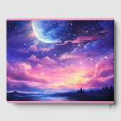 Livre D'or Pleine lune céleste étoiles nuages Mariage mystiqu (Verso)