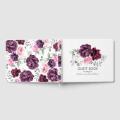 Livre D'or Plum violet bouquet floral Mariage d'aquarelle (Complet)