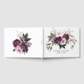 Livre D'or Plum violet Pink Peonies Mariage de verdure (Complet)