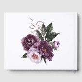 Livre D'or Plum violet Pink Peonies Mariage de verdure (Verso)