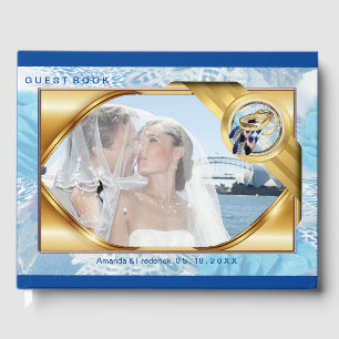 Livre D'or Plumes bleu perroquet exotique