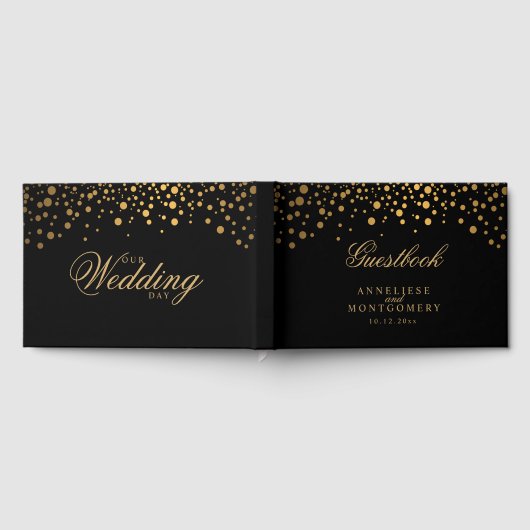 Livre D'or Points Confetti Noir et Or (Complet)