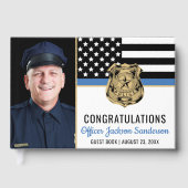 Livre D'or Police Blue Line Flag Congrats Photo Retraite (Recto)