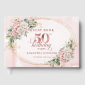 Livre D'or Polished Blush Greenery 50th Birthday Guestbook (Recto)