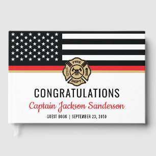 Livre D'or Pompier Service des incendies Parti de retraite