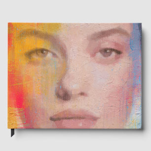 Livre D'or Portrait Abstrait Vibrant à l'Impasto