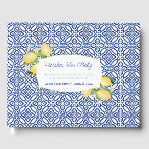 Livre D'or Positano Lemons Carreaux Bleus Wings Pour Baby Boy