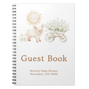 Livre d'or pour Baby Shower avec une brouette de c