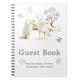 Livre d'or pour Baby Shower Cute Winter Arctic Wol