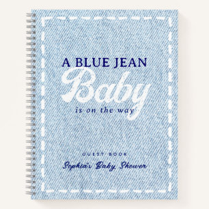 Livre d'or pour Baby Shower de bébé garçon "Blue J