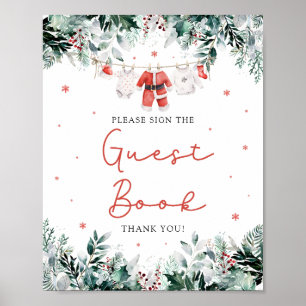 Livre d'or pour Baby Shower de Noël avec le Père N