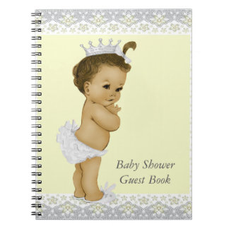 Livre d'or pour baby shower jaune et gris