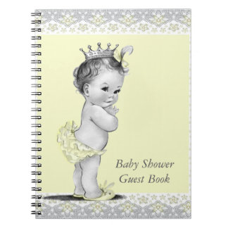 Livre d'or pour baby shower jaune et gris