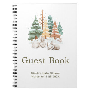 Livre d'or pour Baby Shower Lapins Mignons d'Hiver