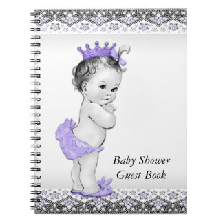 Livre d'or pour Baby Shower Lavande Violet et Gris