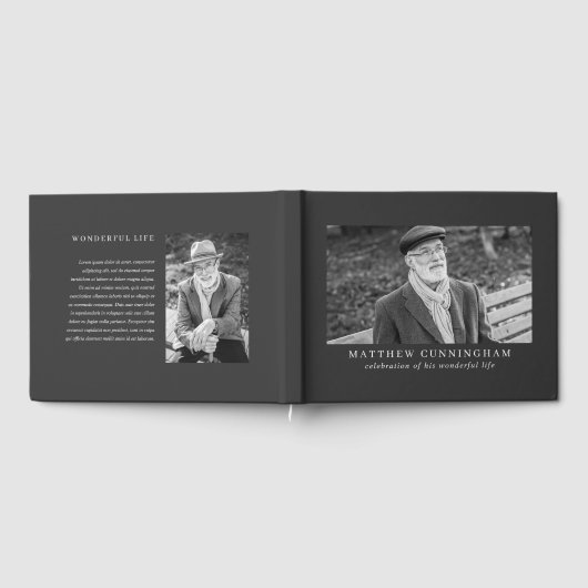 Livre D'or Pour lui Mémorial Élégant Moderne Simple Photos (Complet)