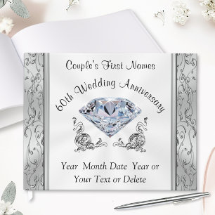 Livre d'or pour noces de diamant ou mariage.