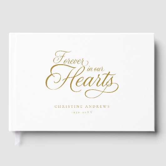 Livre D'or "Pour toujours dans nos coeurs" Garder des funérai (Recto)