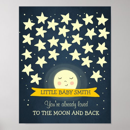 Livre d'or pour une Baby shower Moon Baby Étoiles  (Devant)