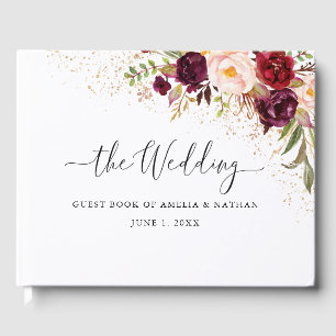 Livre D'or Poussière d'or Mariage floral Bourgogne