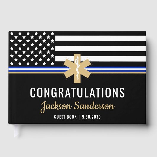 Livre D'or Premier répondant EMT Ligne blanche Indicateur EMS (Recto)