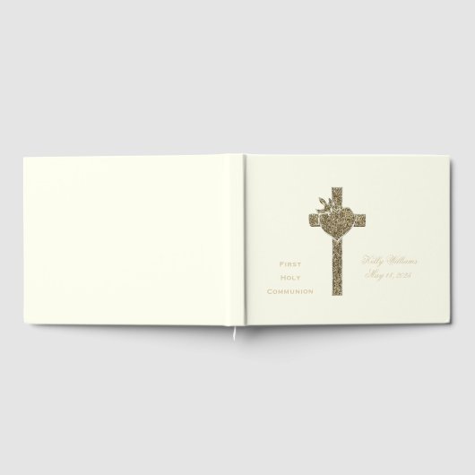 Livre D'or Première Croix de la Communion avec la colombe et  (Complet)