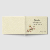 Livre D'or Première Sainte Communion Chalice Hôte Fleurs Rose (Complet)