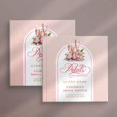 Livre D'or Pretty petals and prosecco blush gold guest book