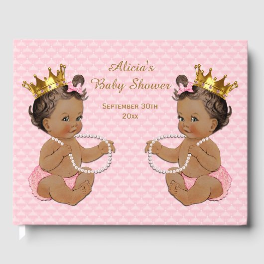 Livre D'or Princess Twins Baby shower rose (Recto)