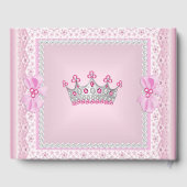 Livre D'or Princesse Baby shower fille rose Pearl Tiara (Verso)