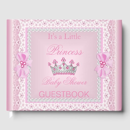 Livre D'or Princesse Baby shower fille rose Pearl Tiara (Recto)