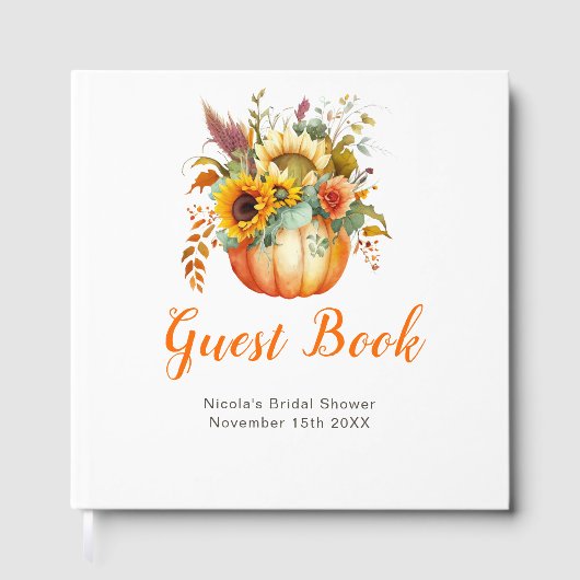 Livre D'or Pumpkin Flower Bouquet Bridal Shower (Recto)