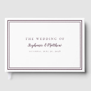 Livre D'or Purple & Blanc Classique Simple Mariage moderne