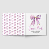 Livre D'or Purple Coquette Bow Bridal Shower Guest Book (Complet)