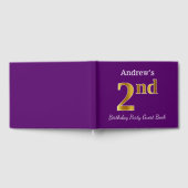 Livre D'or Purple, Faux Gold 2e fête d'anniversaire + Nom per (Complet)