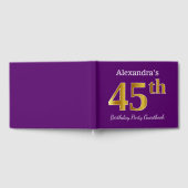 Livre D'or Purple, Faux Gold 45th Birthday Party; Nom personn (Complet)
