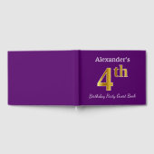 Livre D'or Purple, Faux Gold 4e fête d'anniversaire + Nom per (Complet)