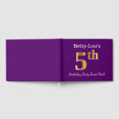 Livre D'or Purple, Faux Gold 5e fête d'anniversaire + Nom per (Complet)