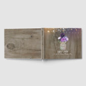 Livre D'or Purple Floral Mason Jar Rustique Mariage (Complet)