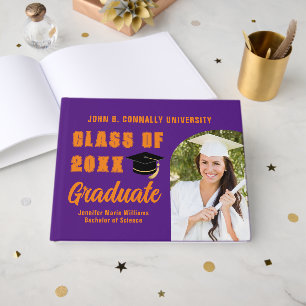 Livre D'or Purple Orange Graduate Photo sur mesure Graduation