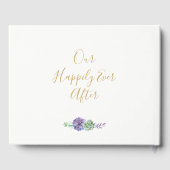 Livre D'or Purple Succulents Mariages Invités Réserver (Verso)