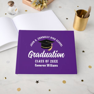 Livre D'or Purple White Graduate Customisée Graduate Party