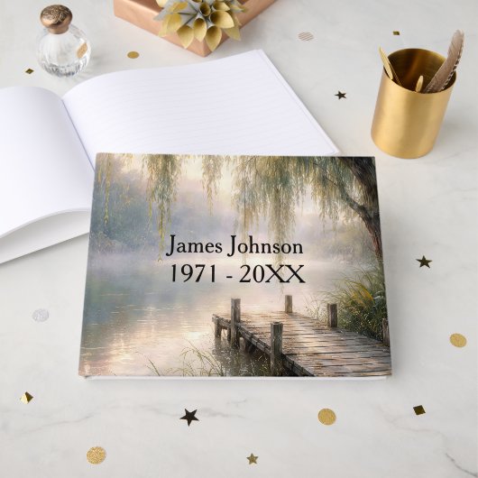 Livre D'or Quai du lac Misty Memorial avec saule (Recto ouvert)