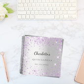 Livre d'or Quinceañera argent violet nom de la par