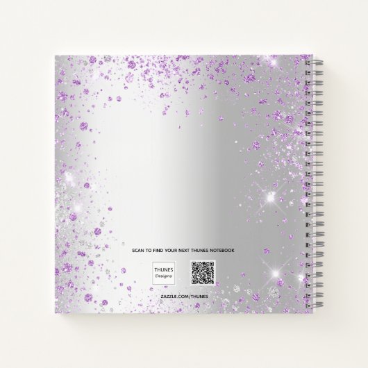 Livre d'or Quinceañera argent violet parties scint (Dos)