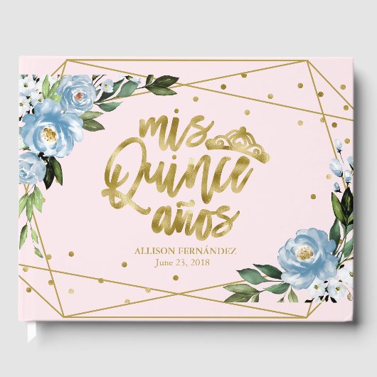 Livre D'or Quinceanera bleu rose (Recto)