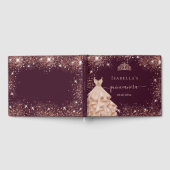 Livre D'or Quinceanera Bourgogne rose or robe tiara nom (Complet)