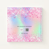 Livre d'or Quinceanera fleurs roses holographie (Dos)